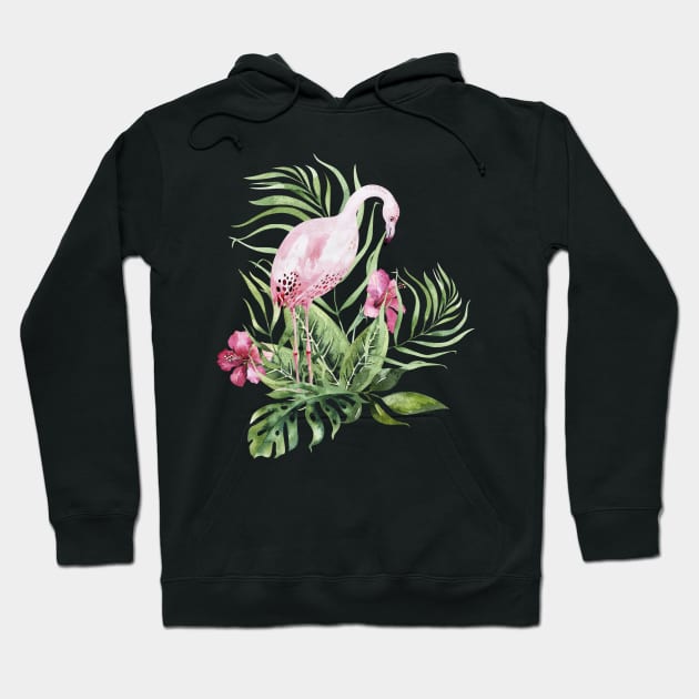 Pink Flamingo Hoodie by NJORDUR